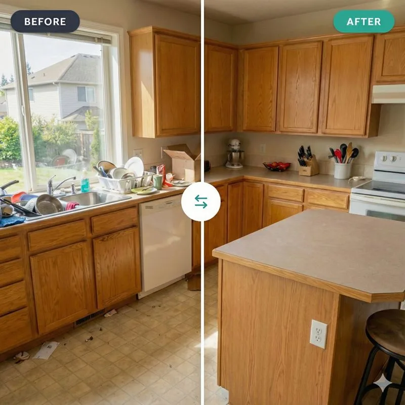 Before and after: deep kitchen transformation